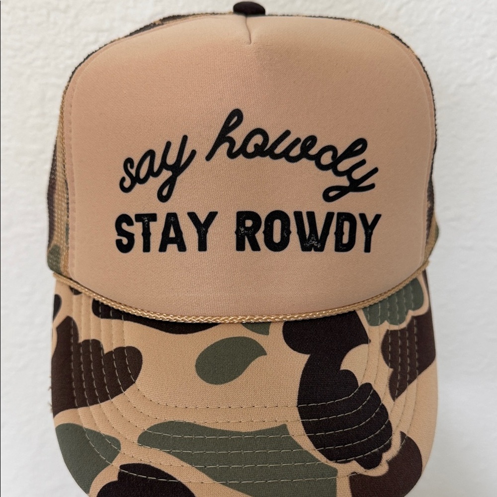 Tan and Brown Camouflage Party Hat